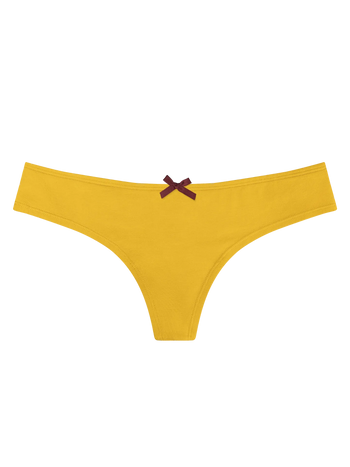 Culotte brésilienne jaune moutarde pour femmes