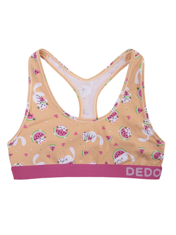 Bralette rigolote pour femmes Chat pastèque