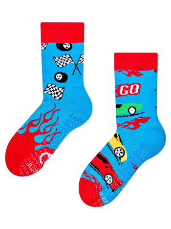 Chaussettes antidérapantes pour enfants Voitures rapides