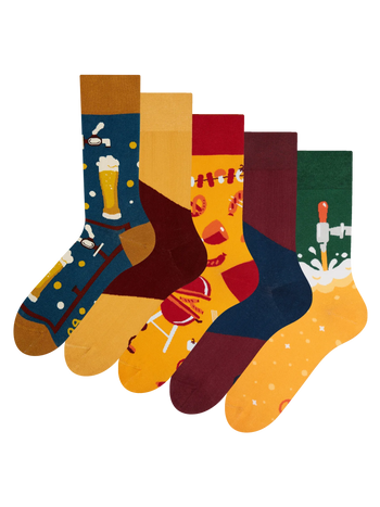Lot de 5 paires de chaussettes rigolotes L’heure d’une bière
