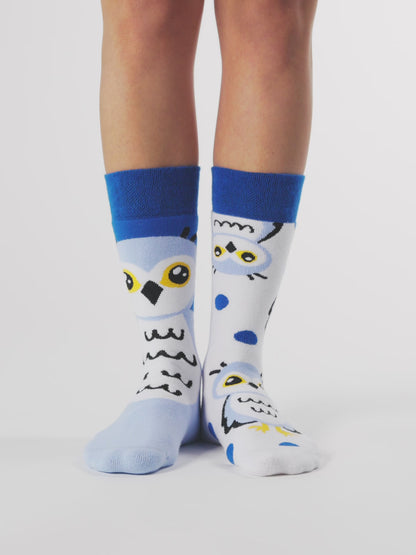 Chaussettes chaudes rigolotes Hibou des neiges