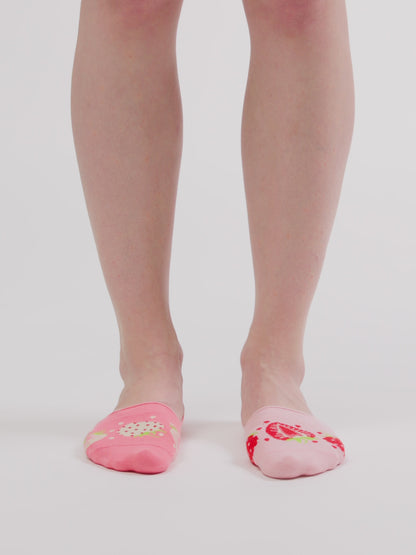Chaussettes invisibles rigolotes Fraises sucrées