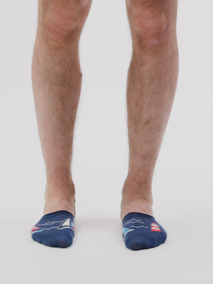 Chaussettes invisibles rigolotes Phare et bateaux à voile