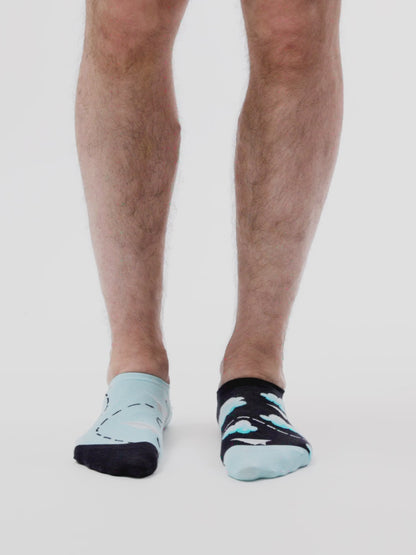 Socquettes rigolotes pour baskets Avions en papier et nuages