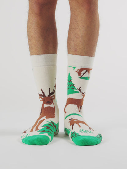 Chaussettes chaudes rigolotes Cerf majestueux