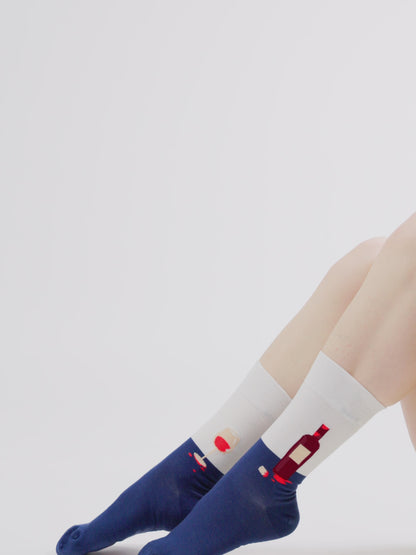 Chaussettes rigolotes Bouteille de vin