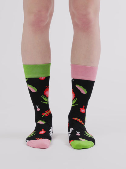 Chaussettes rigolotes en fibres de bambou Jardin folklorique