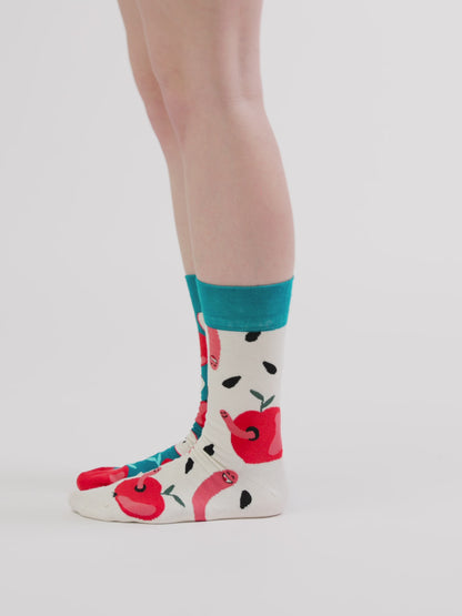 Chaussettes rigolotes Pomme rouge