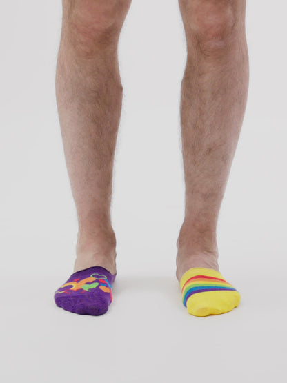 Chaussettes invisibles rigolotes Amour multicolore