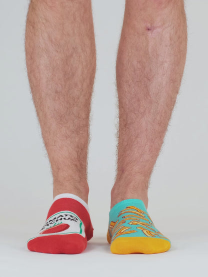 Socquettes rigolotes pour baskets Frites et ketchup