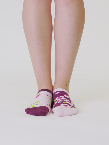 Socquettes rigolotes pour baskets Fleur de cerisier